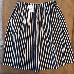 J. Crew Navy and White Paper Bag Skirt, NWT